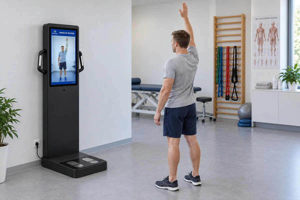 A professional reviewing posture and movement with a client